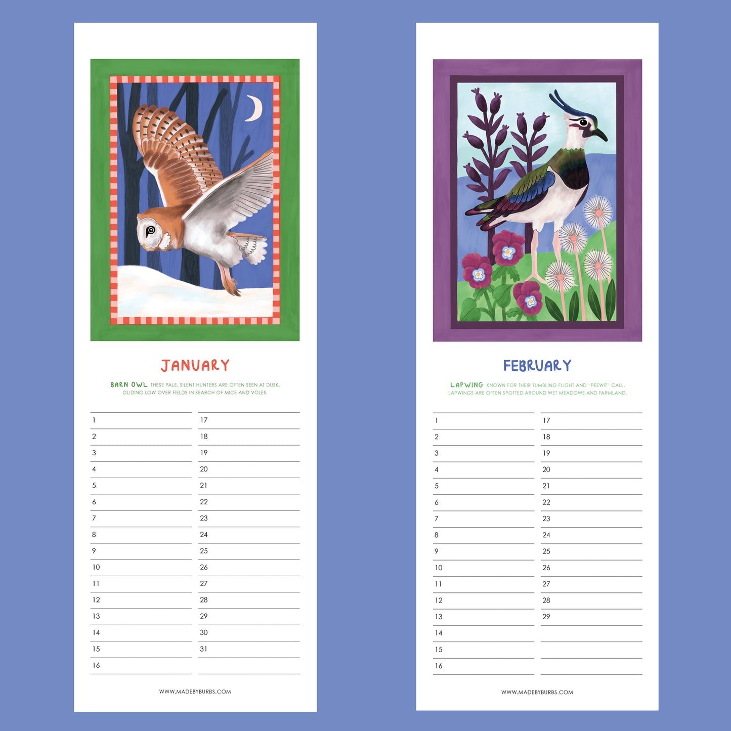 British Birds Perpetual Calendar