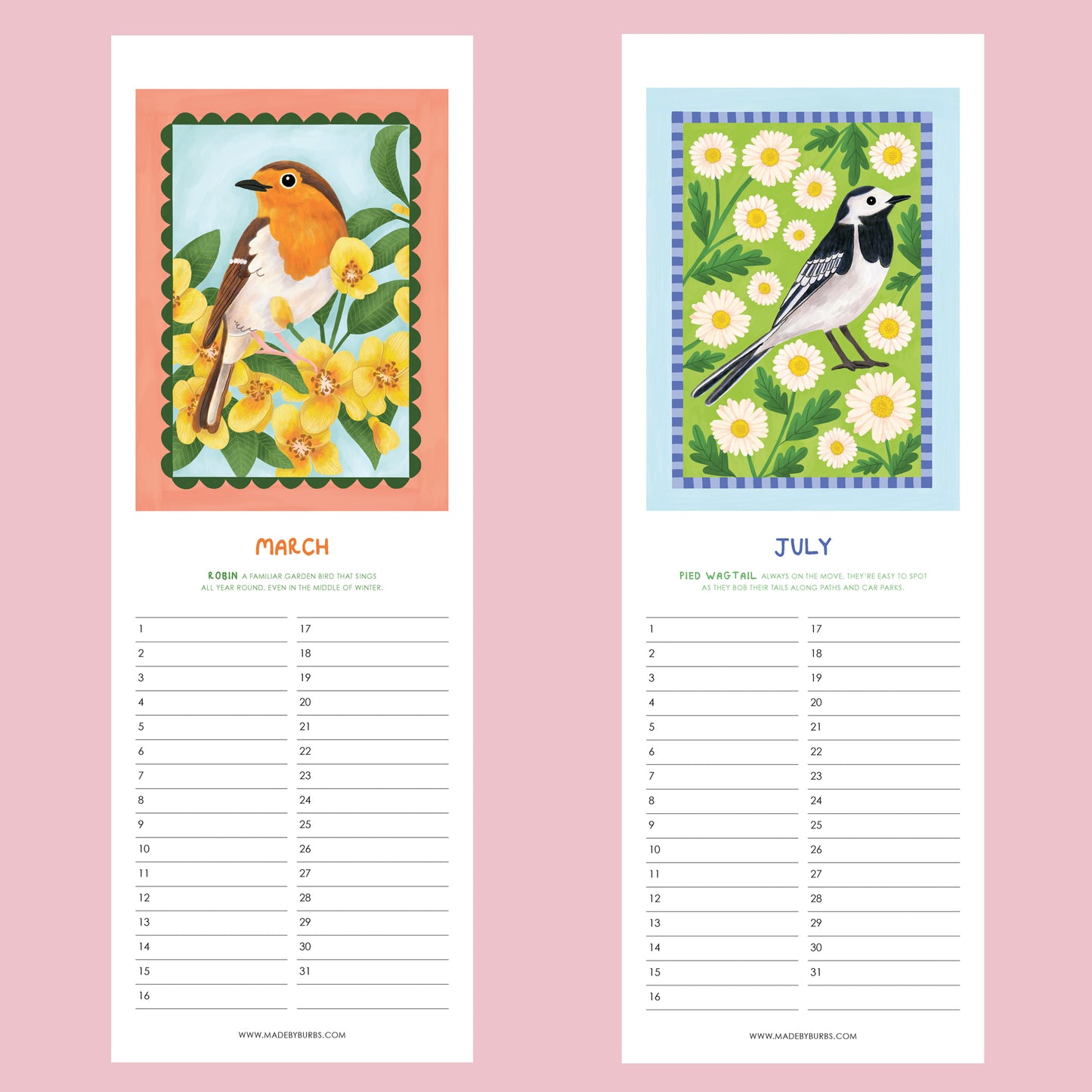 British Birds Perpetual Calendar