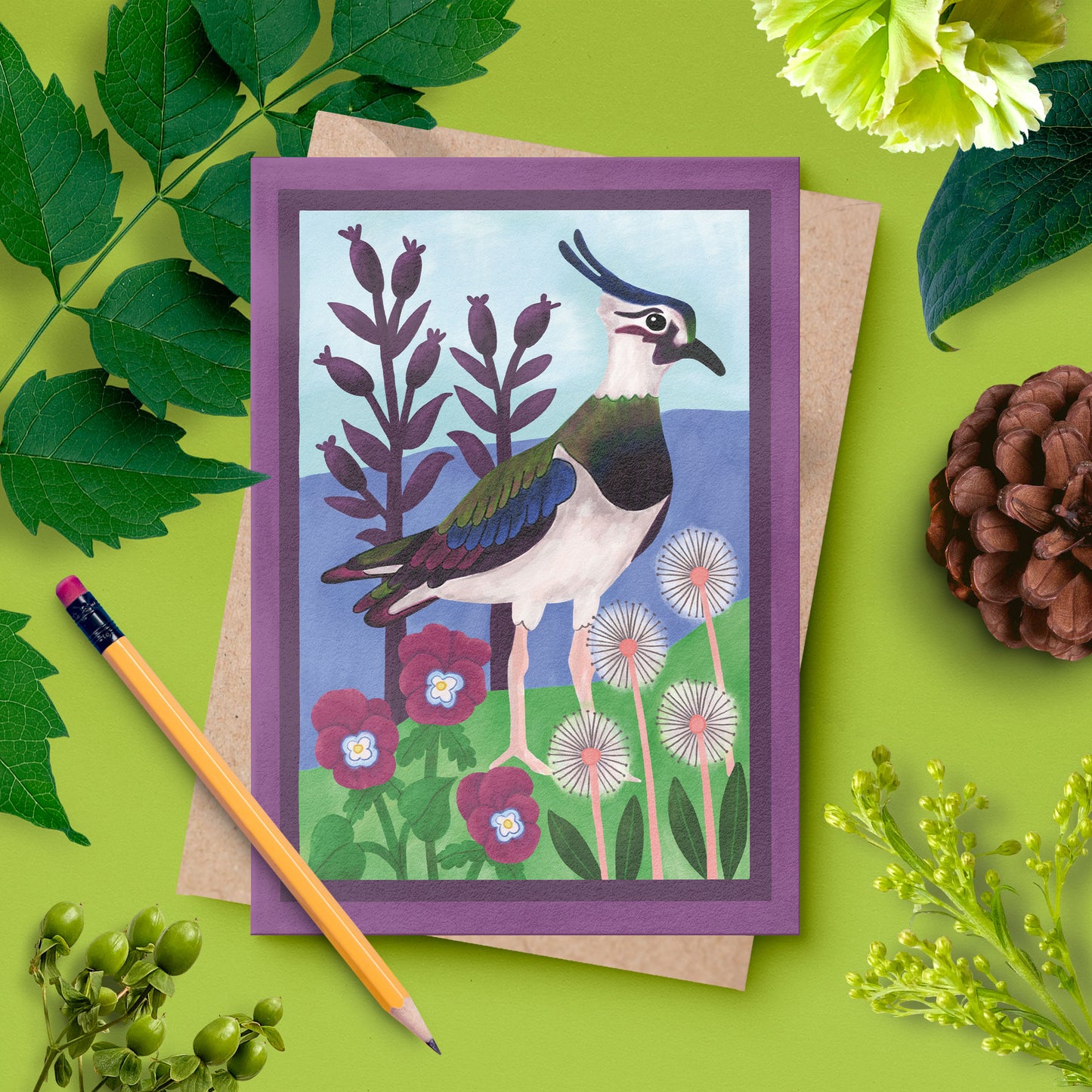 Lapwing Card – British Wildlife Illustration | Blank Greeting Card