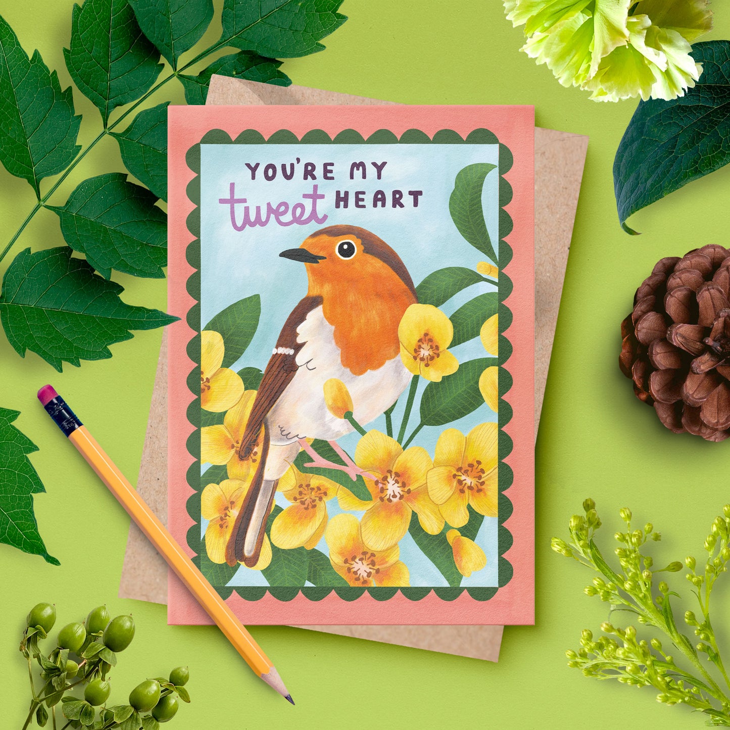 You're My Tweet Heart – Robin Valentine's & Anniversary Card | UK Wildlife Illustration