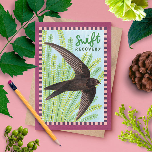 Swift Recovery – Swift Get Well Soon Card | UK Wildlife Illustration